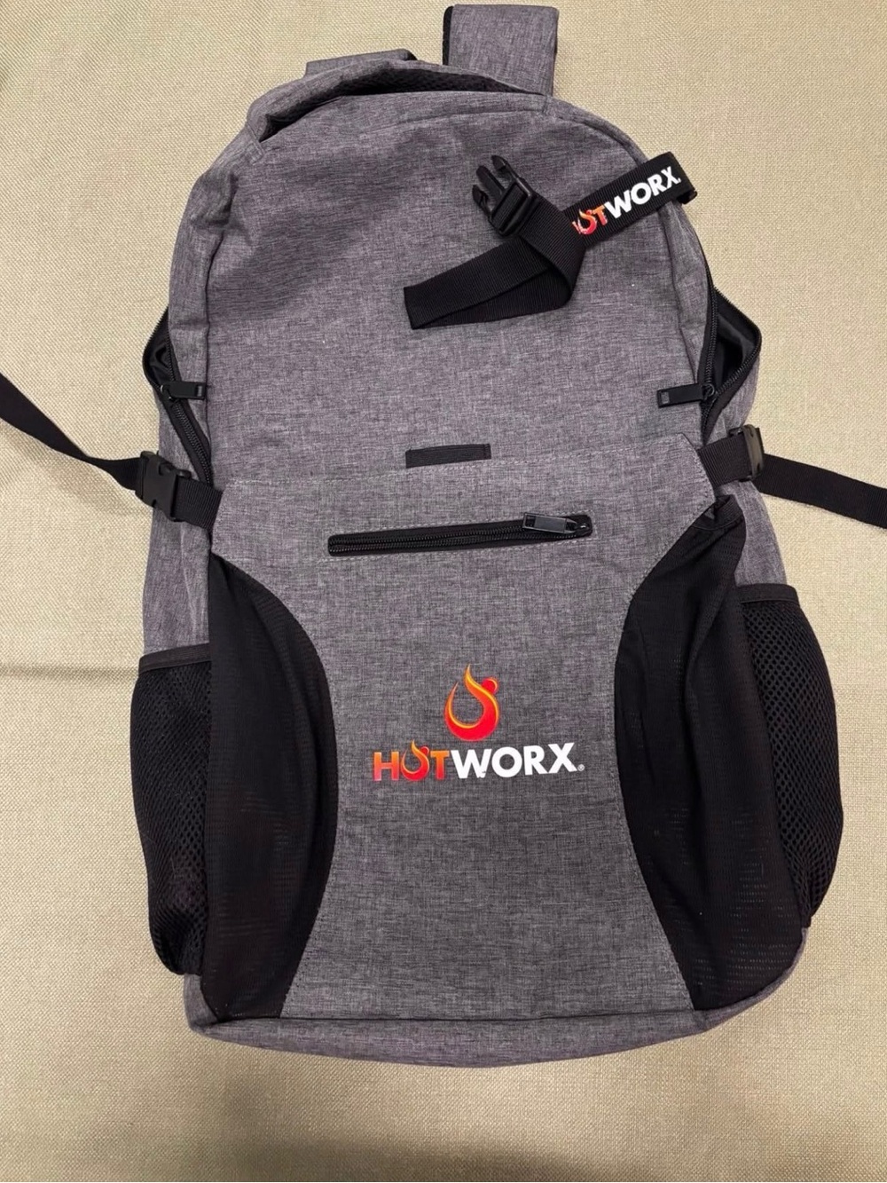 HOTWORX Gray Backpack with strap for yoga mat